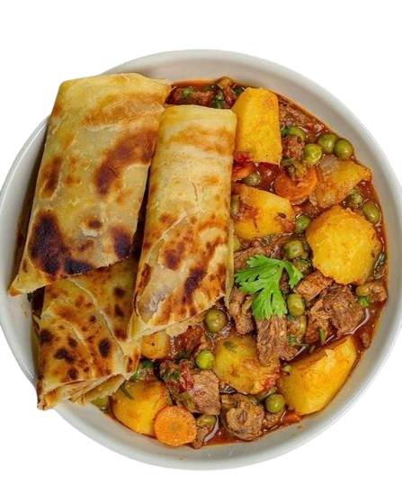 Students enjoying food